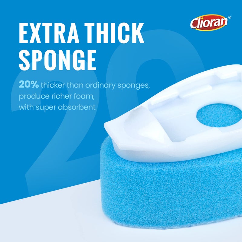 Clioran Scrub Dots Dishwand Refills Sponge Heads Dish Wand Refill Scrubber Replacement Head Non Scratch Brush Soap Filled Dispensing Heavy Duty Dishwashing Supplies Kitchen Pads Dispenser Dishwasher Cleaning - Image 5
